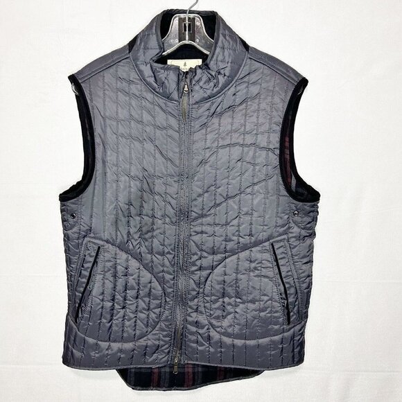 Southern Pines Men Gray Quilted Vest Full Zip Flannel-Lined Sz M - Picture 1 of 8